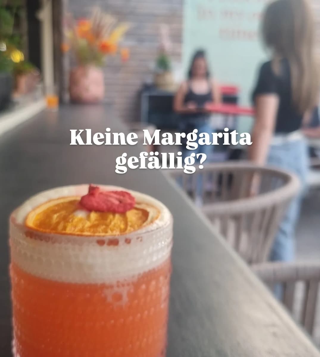 Margarita bei FLORA mit dem Schriftzug Kleine Margarita gefällig?